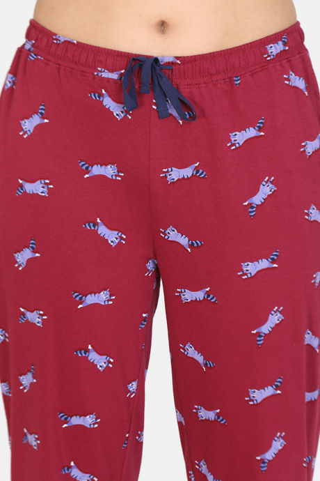 Zivame My Besties Cotton Pyjama Set - Beet Red — image 6